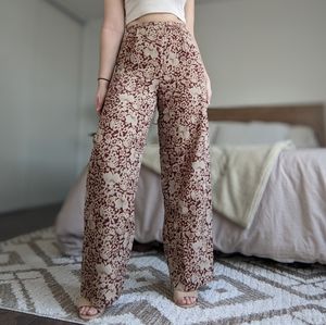 Vintage Wide Leg Floral Print Pants